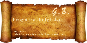 Gregorics Brigitta névjegykártya